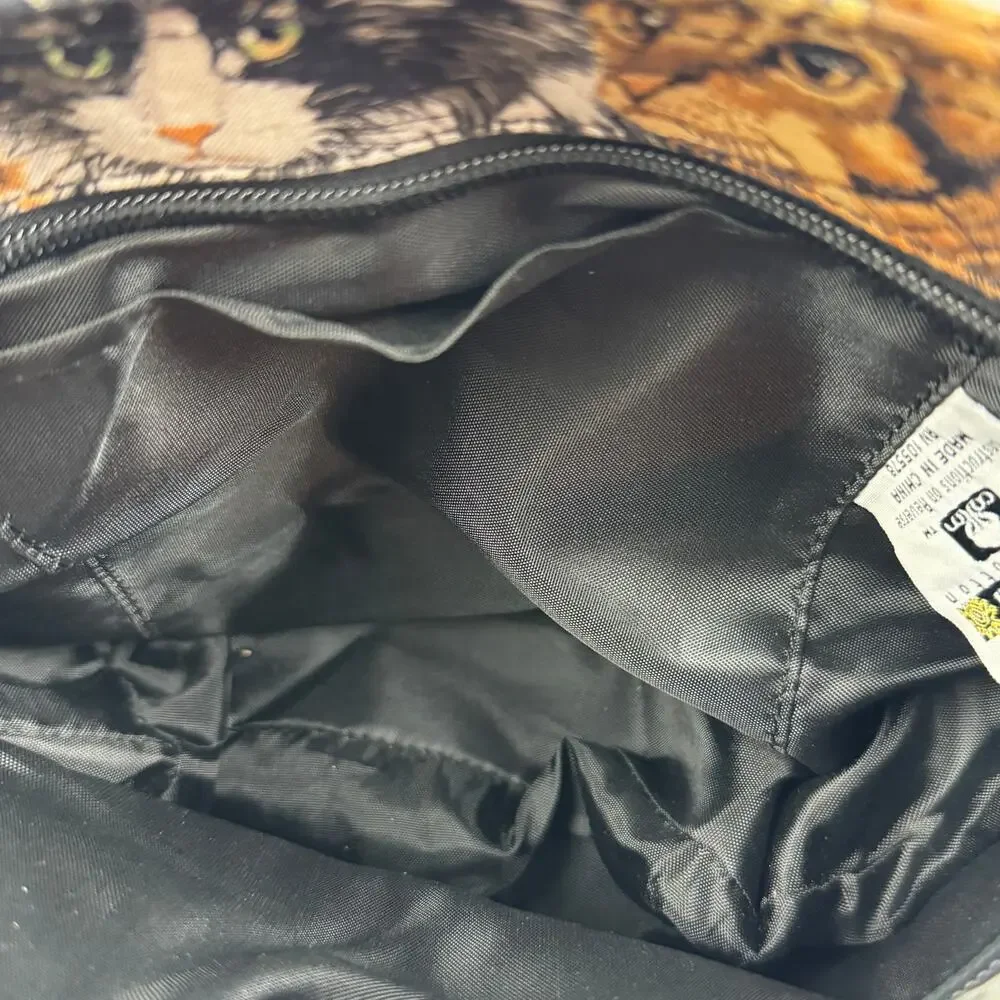 Broad Bay Cat Feline Faces Whimsical Canvas Crossbody Bag